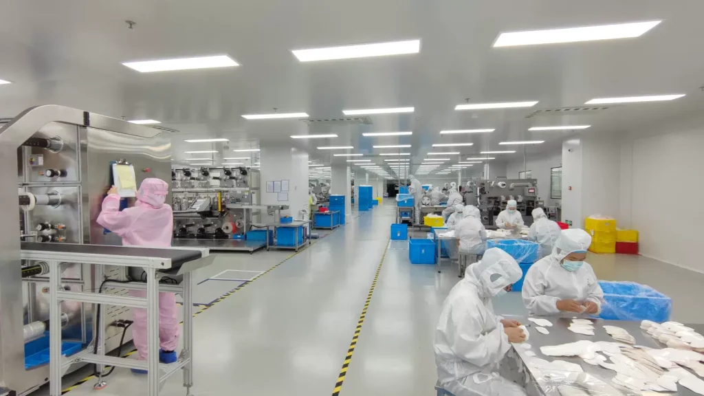 Advanced wound dressing manufacturing process in a medical device facility